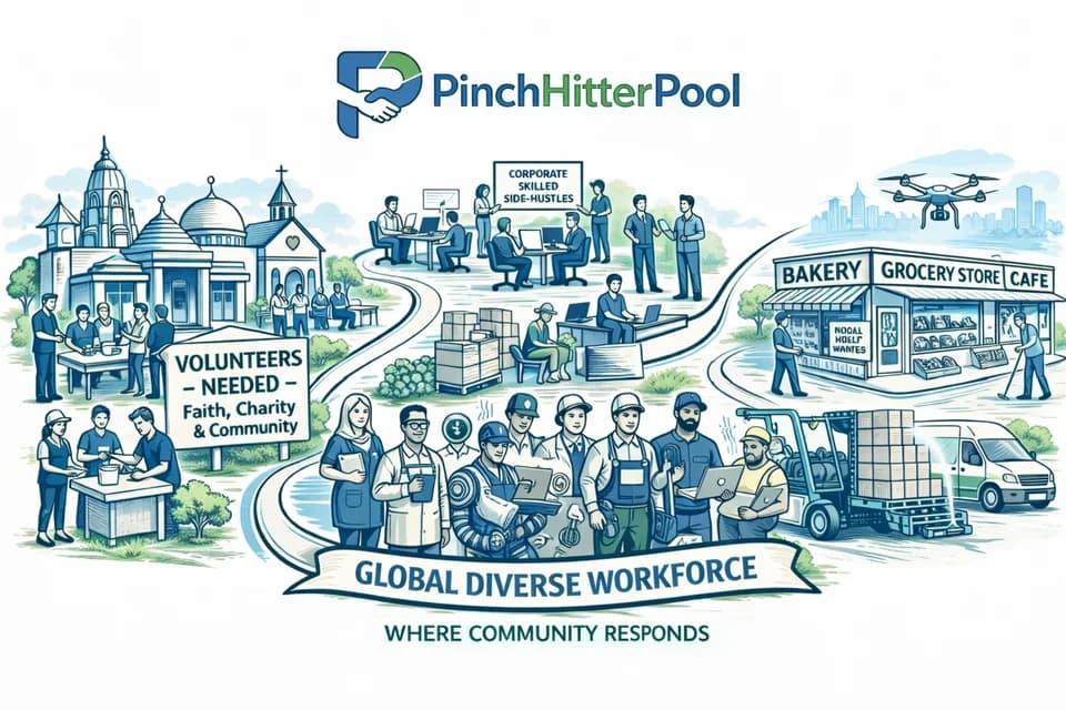 PinchHitterPool community and workforce illustration